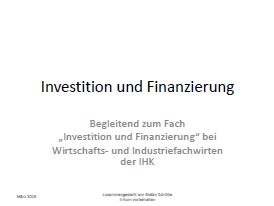 Präsentation zum Thema Investition und Finanzierung